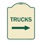 Signmission Trucks Trucks With Right Arrow Heavy-Gauge Aluminum Architectural Sign, 24" x 18", TG-1824-22780 A-DES-TG-1824-22780 - alternate 1